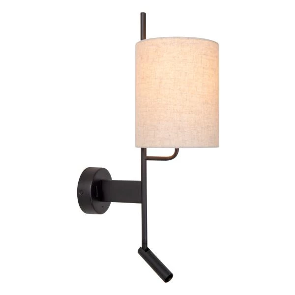 Lucide MAGIC - Wandlamp - 1xE27 - Met USB oplaadpunt - Zwart - detail 2